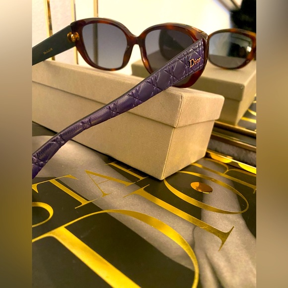 Dior cannage blue / tortoiseshell sunglasses. - Picture 16 of 16